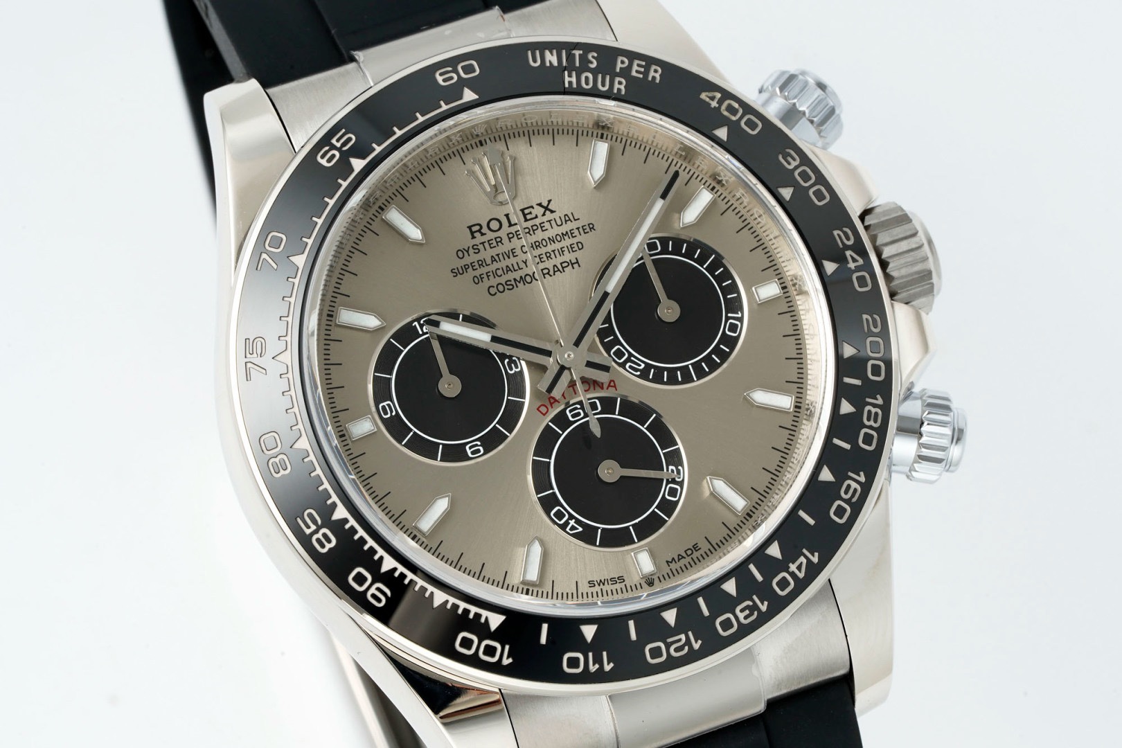 Rolex Cosmograph Daytona 18K Gold Plated Automatic Chronograph Watch Rubber Strap