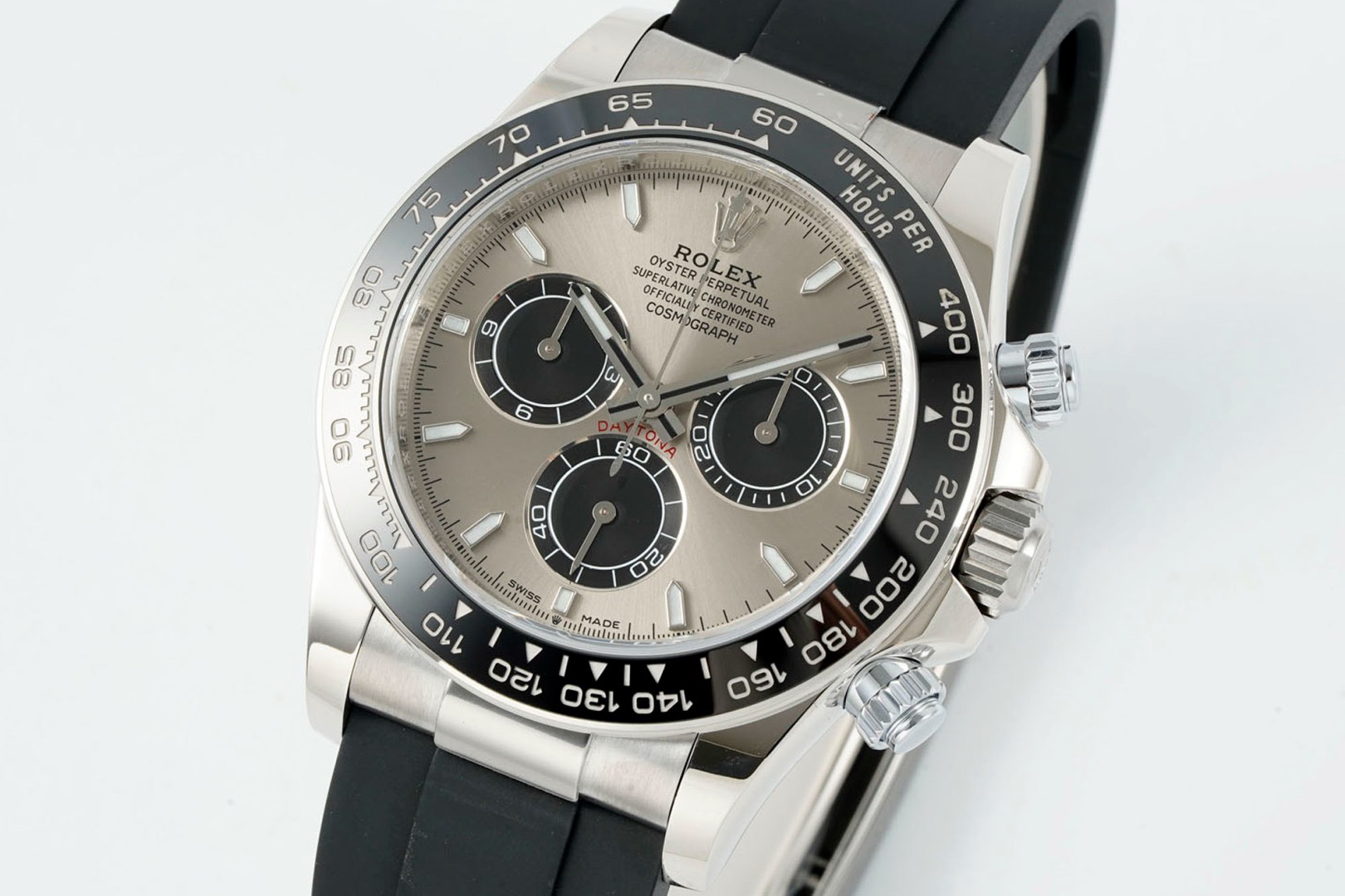 Rolex Cosmograph Daytona 18K Gold Plated Automatic Chronograph Watch Rubber Strap