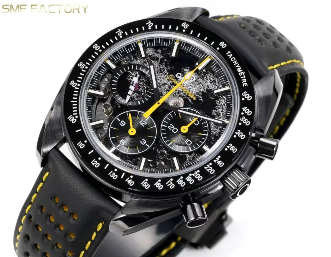 Omega Speedmaster Dark Side of the Moon SMF RW6 Top‑Grade Manual Chronograph Watch Genuine Ceramic Case
