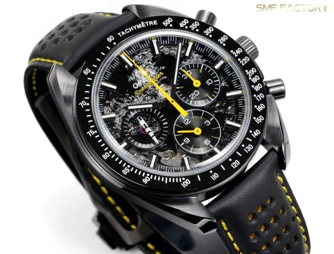 Omega Speedmaster Dark Side of the Moon SMF RW6 Top‑Grade Manual Chronograph Watch Genuine Ceramic Case