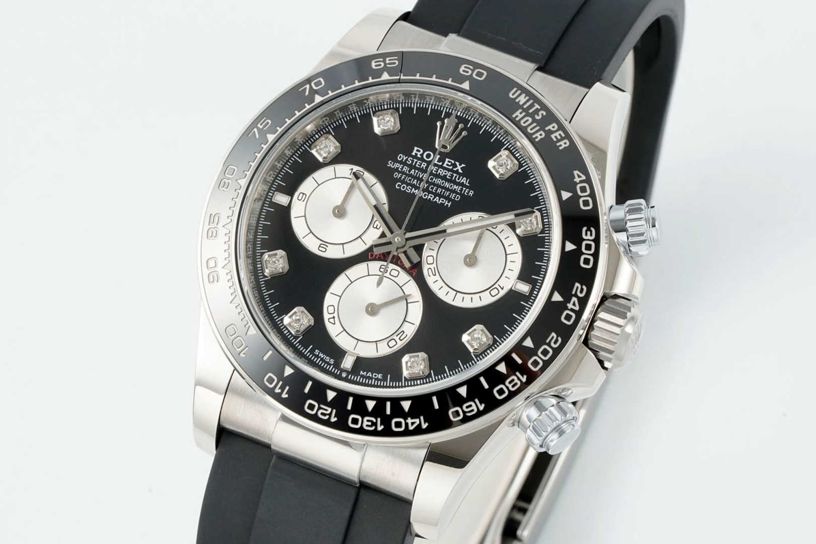 Rolex Cosmograph Daytona 18K Gold Plated Automatic Chronograph Watch Rubber Strap